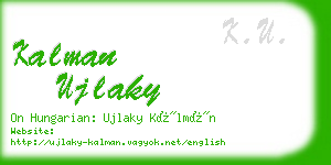 kalman ujlaky business card